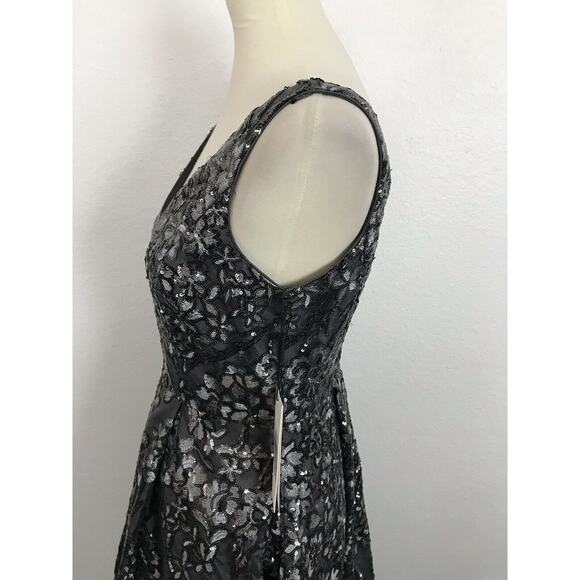 NWT Calvin Klein Floral Sequin Asymmetrical Dress size 6 Prom Wedding Guest - Picture 7 of 12